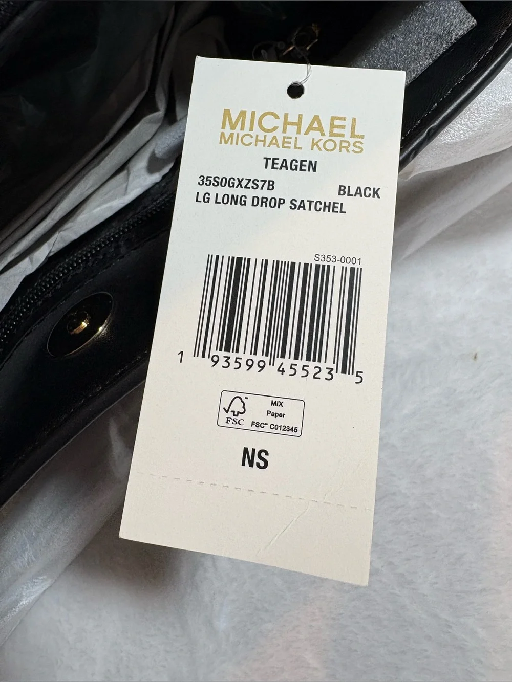 *NWT* MICHAEL KORS Teagen Large Long Drop Satchel- Black